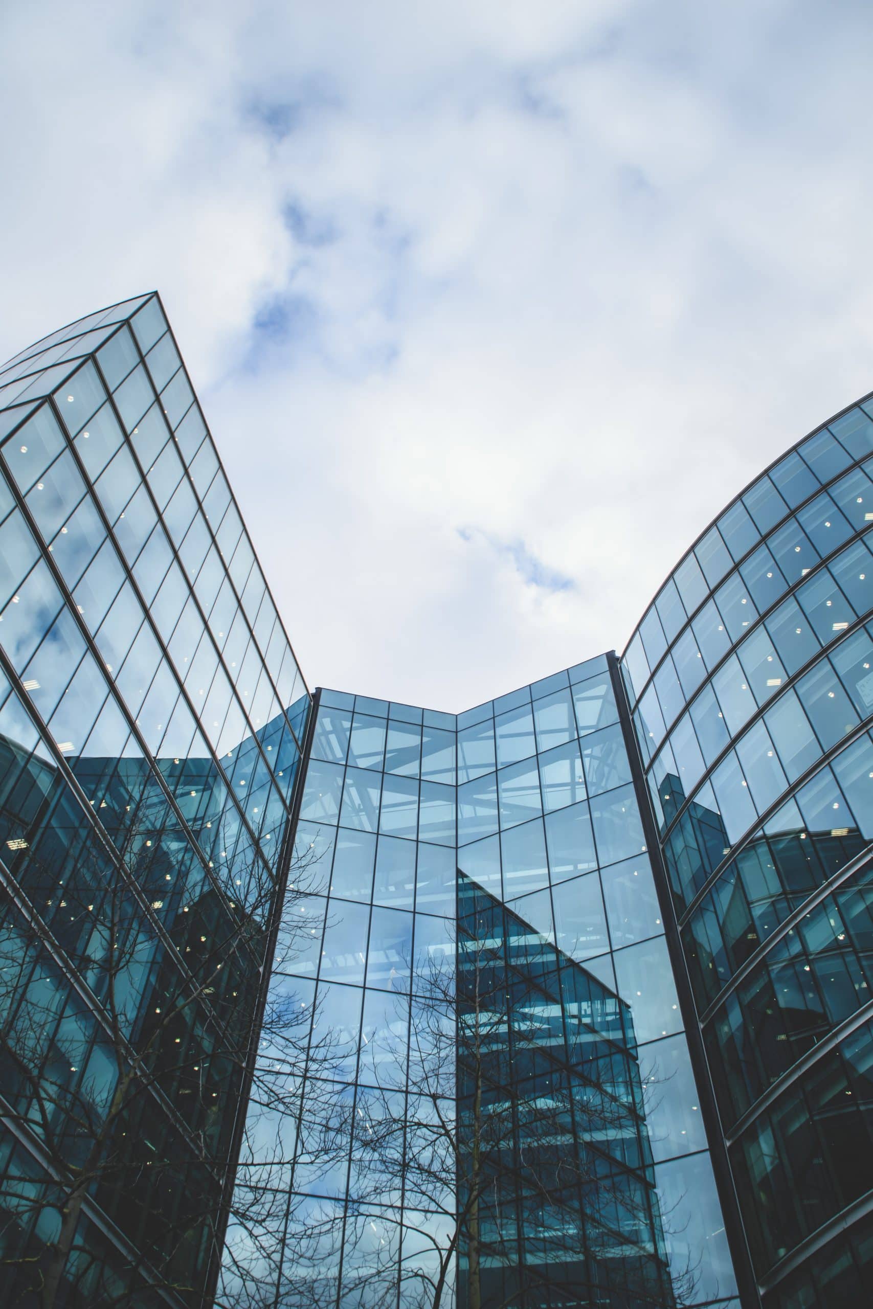 office buildings from below